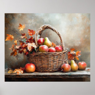 Poster Cesta de Frutas de Outono