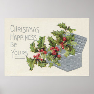 Poster Cesta de Holly Winterberry