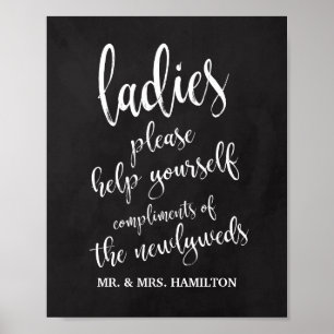Poster Cesta do Banheiro Feminino Placa de Giz 8x10