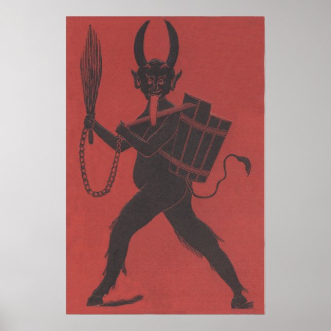 Poster Cesta Vermelha do Krampus Interruptor da Corrente  (Frente)