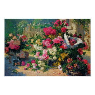 Póster Cestas de flores e vasos de flores Alfred Petit em