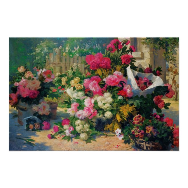 Póster Cestas de flores e vasos de flores Alfred Petit em (Frente)
