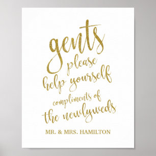 Póster Cesto de Banheiro Masculino Brilho 20x25cm Placa d