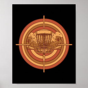 Poster Cesto de Disco de Golfe Retro Alvo Disco Voador de