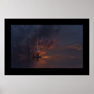 Poster céu alaranjado