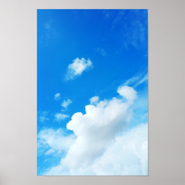 Poster Céu Azul com Foto de Nuvens (Frente)