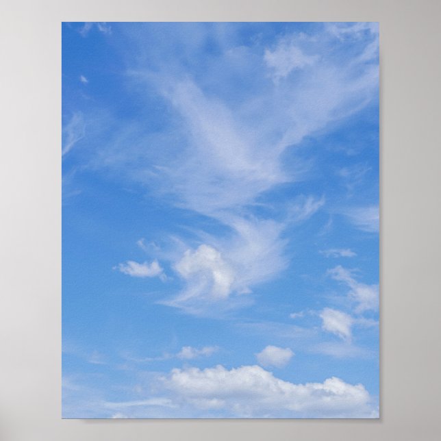 Poster Céu Azul com Nuvens Sabedoras (Frente)