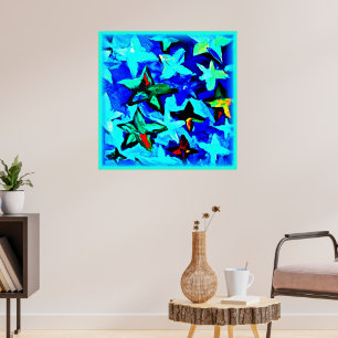 Poster Céu Azul da Noite Estrelada. Comprar Agora