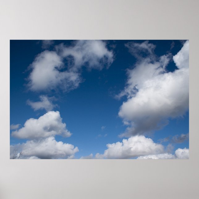 Poster céu azul e nuvens brancas (Frente)