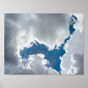 Poster Céu azul e nuvens sunlit