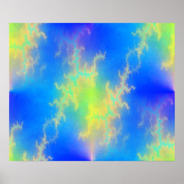 Poster Céu Azul e Ouros de Relâmpagos Amarelos (Frente)