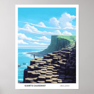 Poster Céu Azul em Giants Causeway Irlanda Viagem