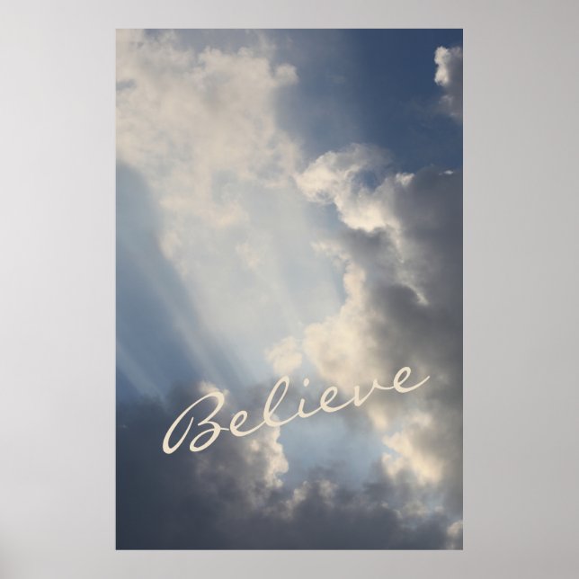 Poster Céu Azul Inspiron Sunbeams (Frente)