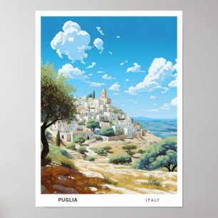Poster Céu Azul na Apúlia Viagens vintage na Itália