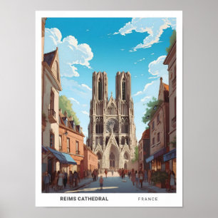 Poster Céu Azul na Catedral de Rheims na França, Viagem