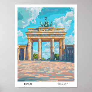 Poster Céu Azul na Viagens vintage de Berlim na Alemanha