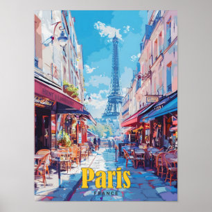 Poster Céu Azul na Viagens vintage de Paris