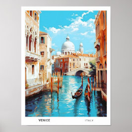Poster Céu Azul na Viagens vintage de Veneza Itália