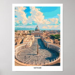 Poster Céu Azul na Viagens vintage Vaticano