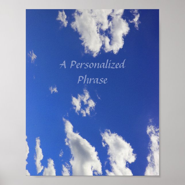 Poster Céu Azul Profundo Nuvens Brancas Fofas, Foto (Frente)