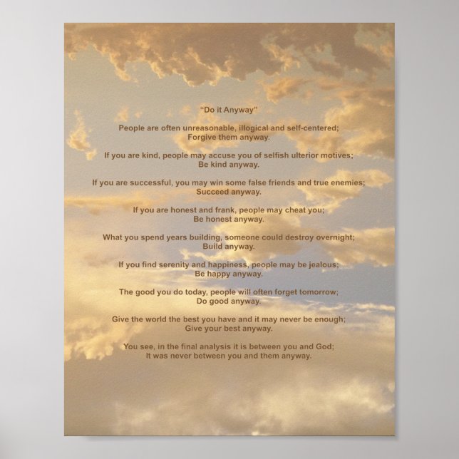 Póster Céu Brilhante Faça-O Mesmo Assim (Frente)