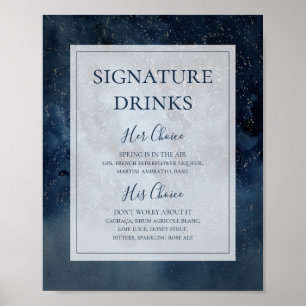Poster Céu Celestial Com Placa de Bebidas com Assinatura 