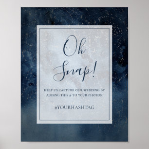 Poster Céu Celestial Com Quadro Oh Snap Letreiro Hashtag