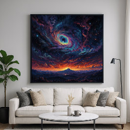 Poster Céu Cósmico - Estilo de Ilustração Cósmica