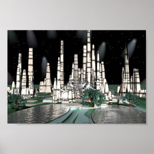 Poster Céu da cidade de Luna, trabalhos de arte do bryce