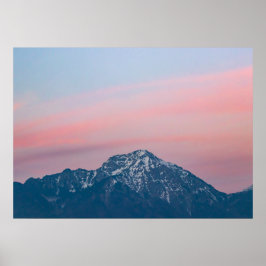 Poster Céu de pôr do sol lindo montanha Storžič, Eslovêni