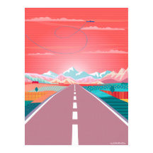 Céu do Pôr do Sol de Verão, Viagem de Carro para R
