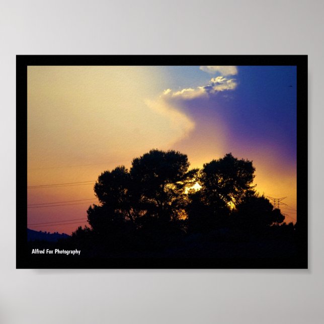 Poster Céu do Pôr do Sol Elétrico (Frente)