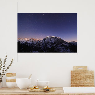 Poster Céu estrelado acima das montanhas