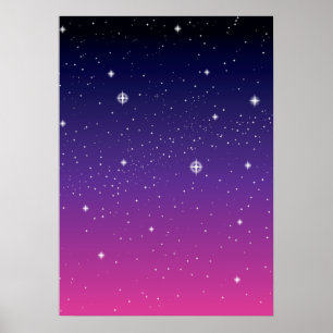 Poster Céu Estrelado de Roxo Escuro