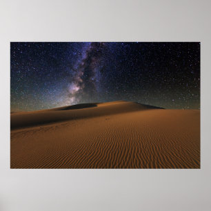 Poster Céu estrelado sobre o deserto de Gobi das dunas d