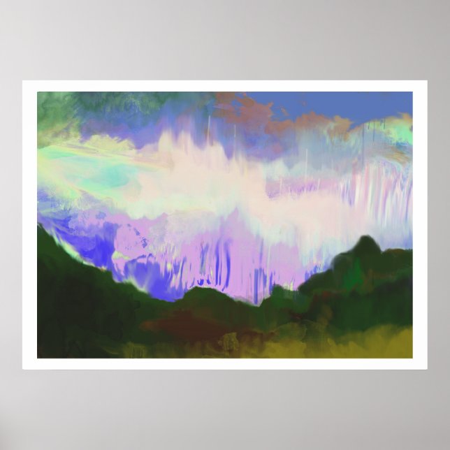 Póster Céu lilac e montanha (Frente)