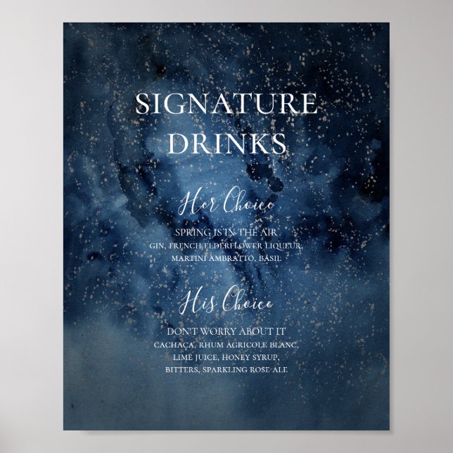 Poster Céu Noturno Celestial | Assinatura de Bebidas Prat (Frente)