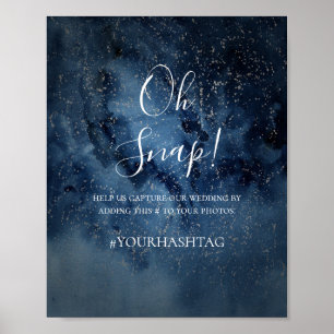 Poster Céu Noturno Celestial   Placa de Hashtag Oh Snap P