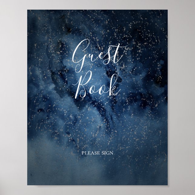 Poster Céu Noturno Celestial | Sinal de Livro de Visitas  (Frente)