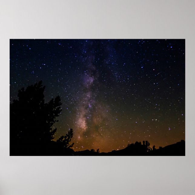 Póster Céu noturno da Via Láctea, Califórnia (Frente)