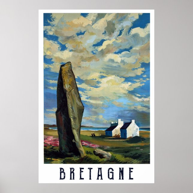 Poster Céu Nublado Sobre a Bretanha, França (Frente)