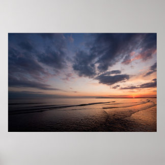 Poster Céu sunset e incrível sobre Câmbar Sands Inglaterr
