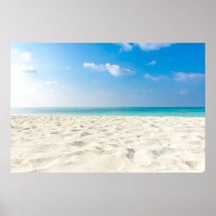 Poster Céu tropical da areia do mar da praia & dia de
