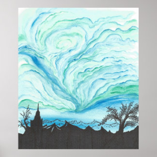 Póster Céu Verde Azul