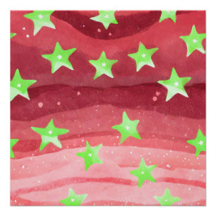 Póster céu vermelho com estrelas