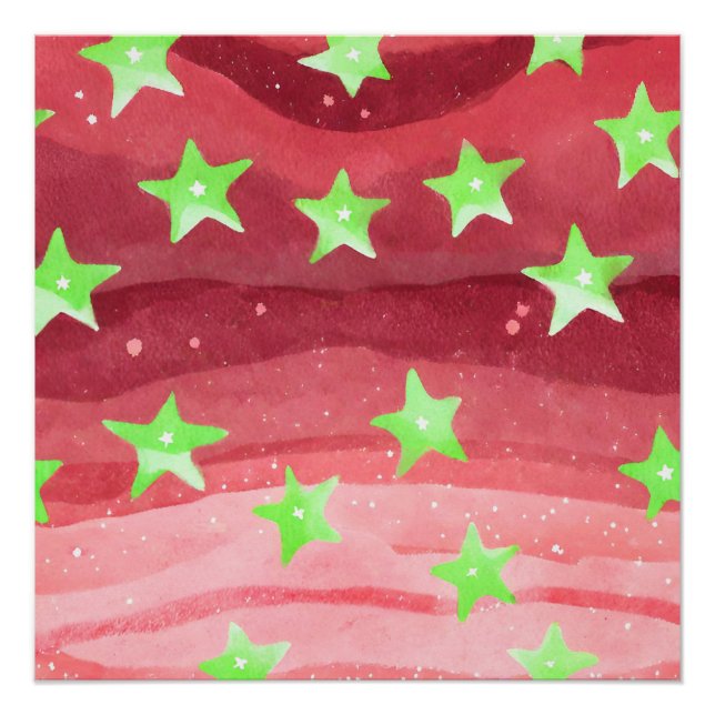 Póster céu vermelho com estrelas (Frente)
