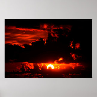 Póster céu vermelho escuro