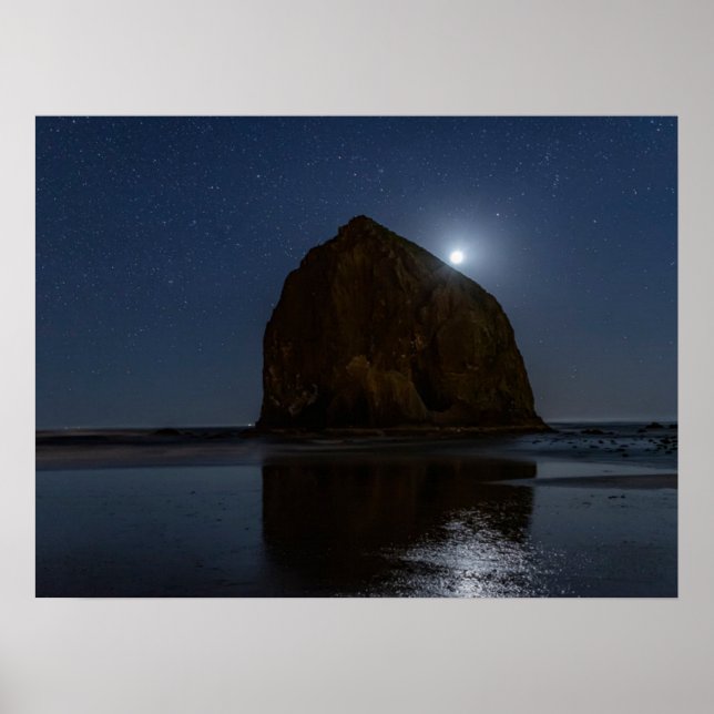 Poster Céus Acima de Haystack Rock | Cannon Beach, Oregon (Frente)