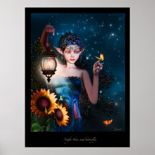 Poster Céus nocturnos e Butterflys