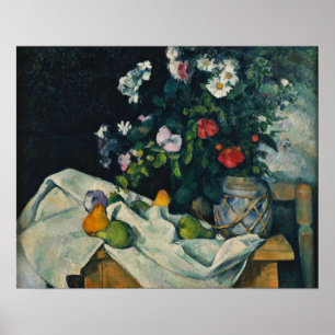 Poster Cézanne - A Vida Estável Com Flores E Fruta 1890
